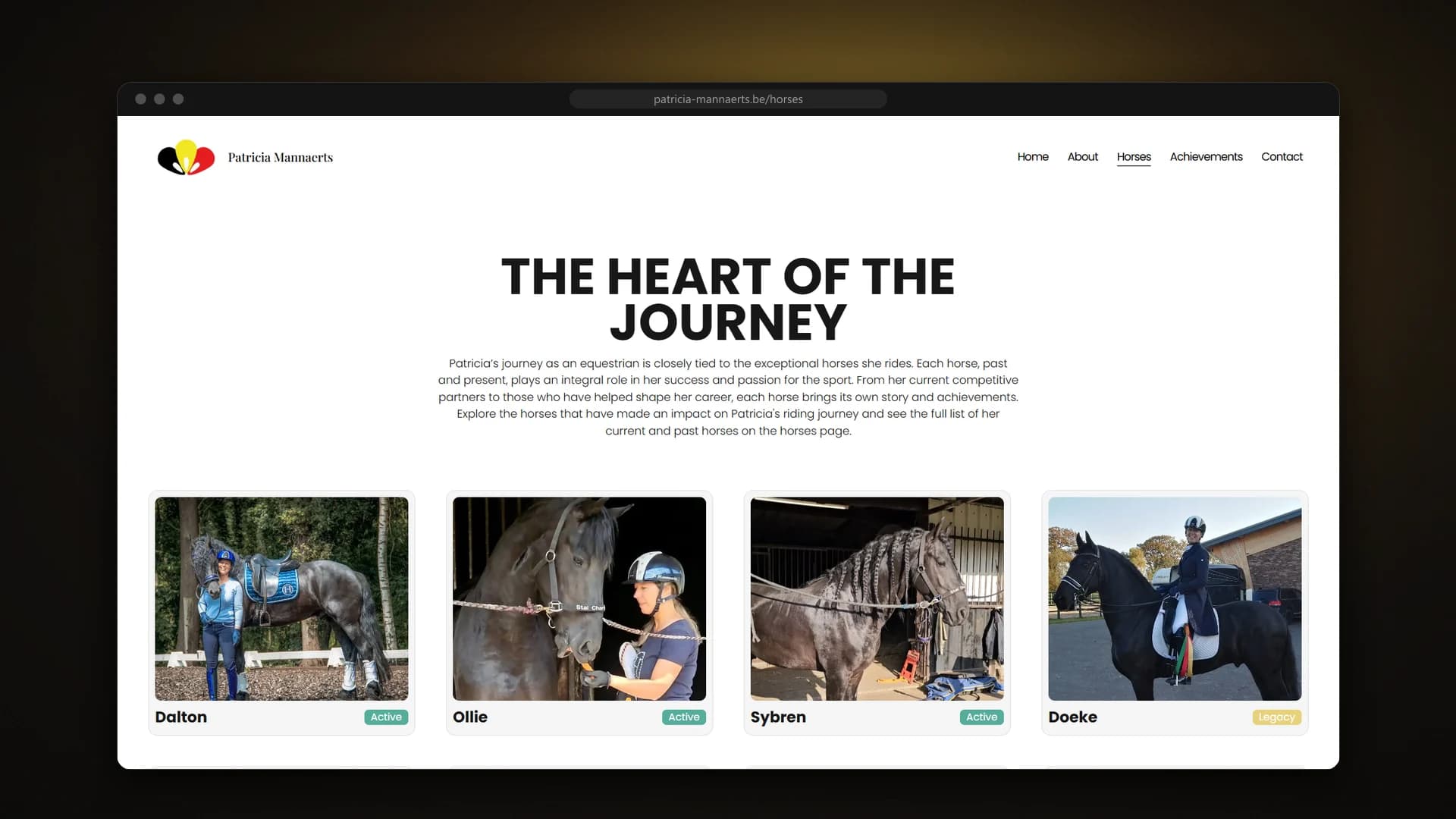 Horses page: The heart of the journey