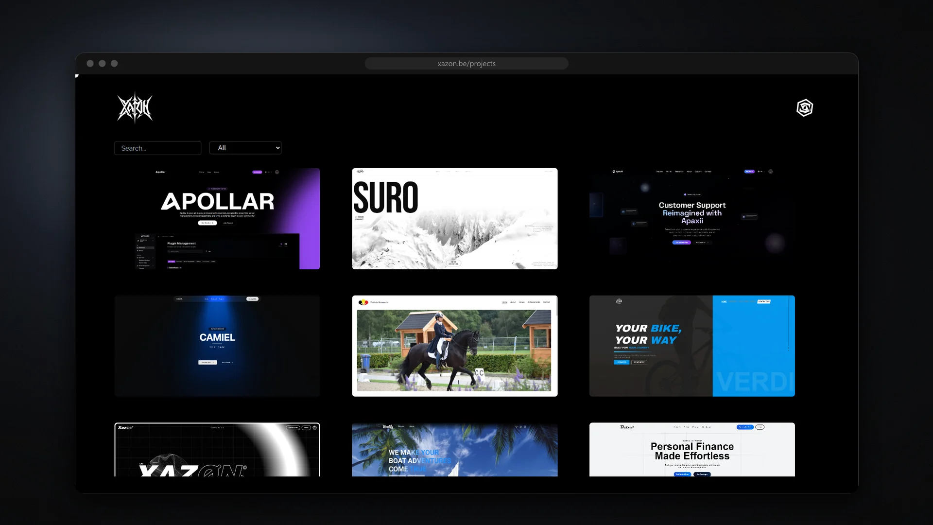 Project catalog with Apollar, Suro, Patricia Mannaerts, Verdi Bikes and more