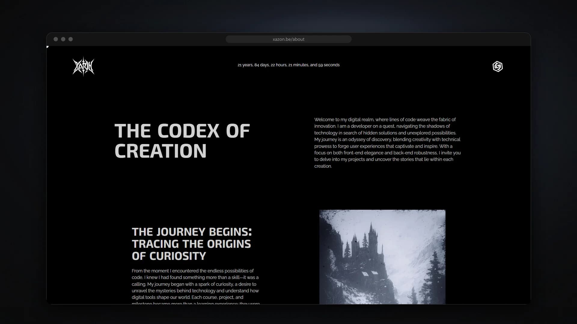 About page: The Codex of Creation